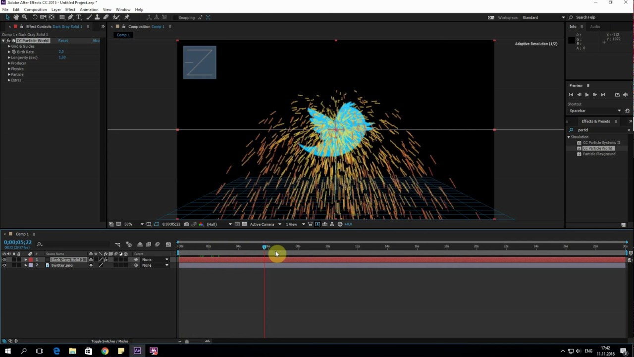adobe after effects cc particle world